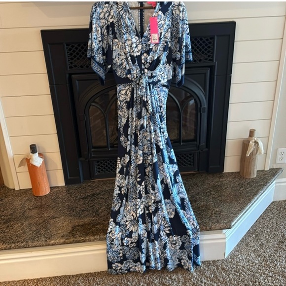 Lilly Pulitzer NWT Wisteria Maxi Dress Bouquet All Day Low Tide Navy Size 2,All Products : American Fashion Style Bags On Sale